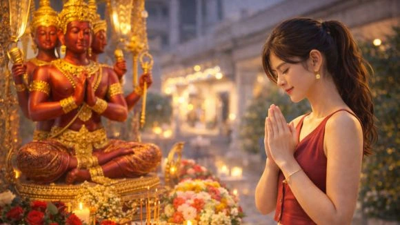 ขั้นตอนไหว้พระตรีมูรติขอความรัก พร้อมของไหว้แบบจัดเต็ม